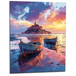 Tableau Bateaux et Mont Saint-Michel