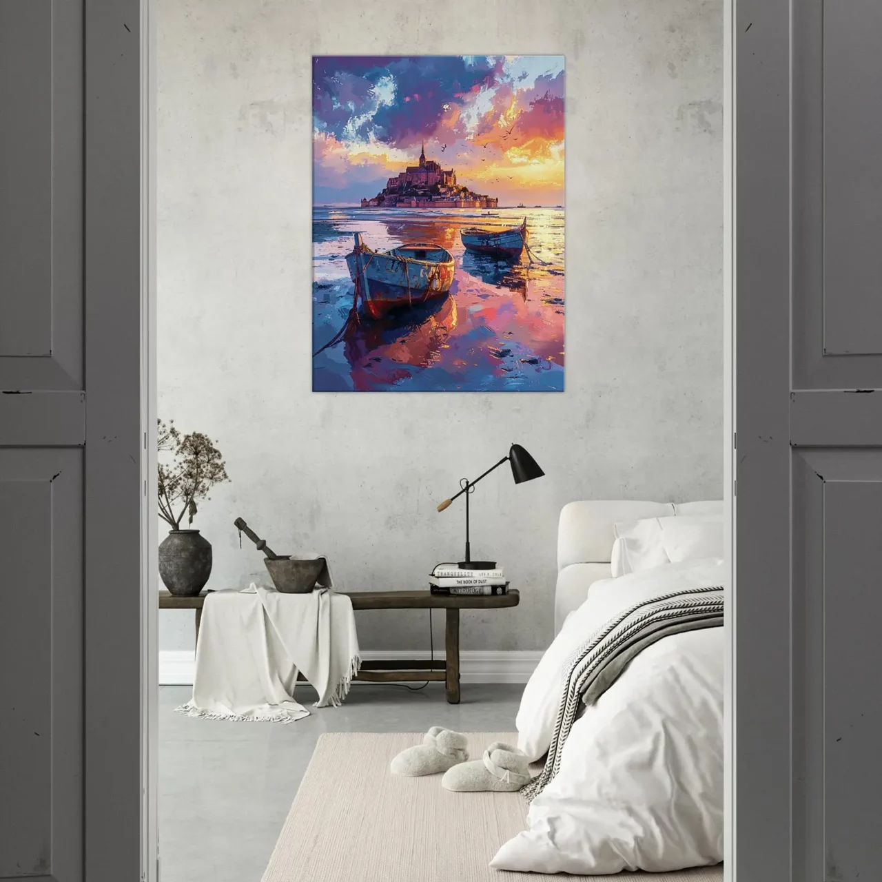 Tableau Bateaux et Mont Saint-Michel