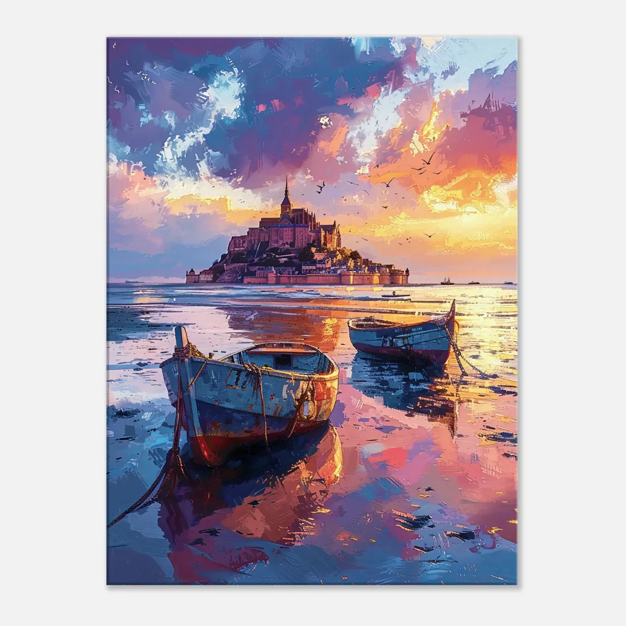 Tableau Bateaux et Mont Saint-Michel